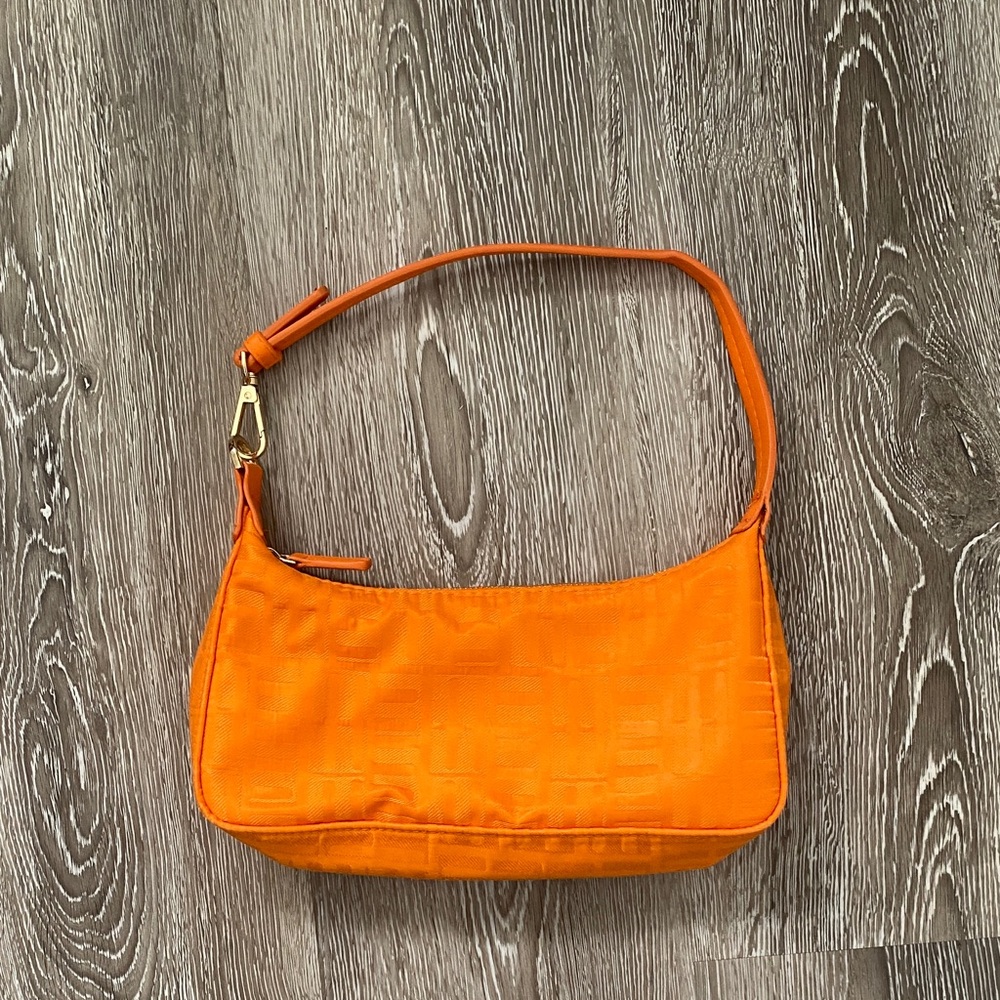 Mango Jacquard Shoulder Bag with Gold Hardware